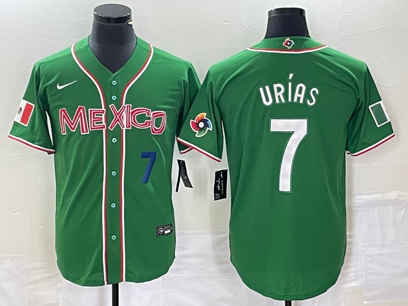 Men 2023 World Cub Mexico #7 Urias Green white Nike MLB Jersey12